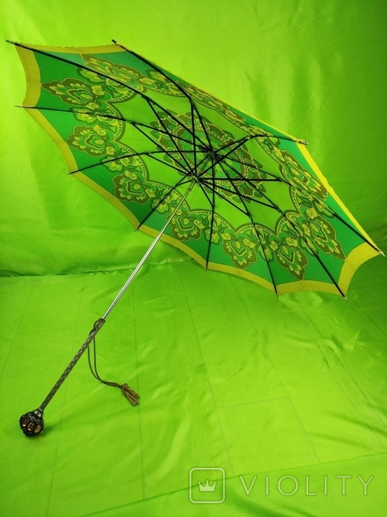  Близько 1920-х років старовинна шовкова парасолька, фото №7