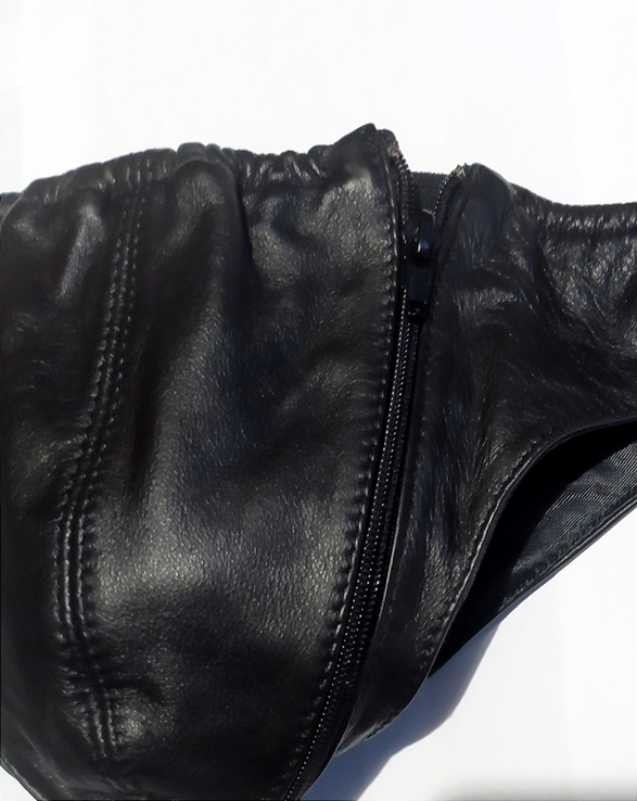 Новые мужские кожаные трусы черные, со съемным передом. р М, фото №4