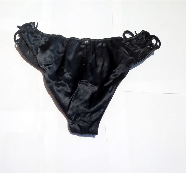 Новые мужские кожаные трусы черные, со съемным передом. р М, фото №8