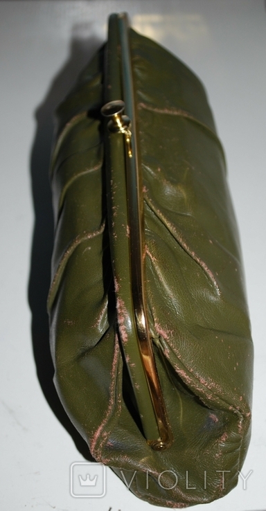 Винтажный клатч из натуральной кожи 50/60-е года - 30х17х9 см., фото №7