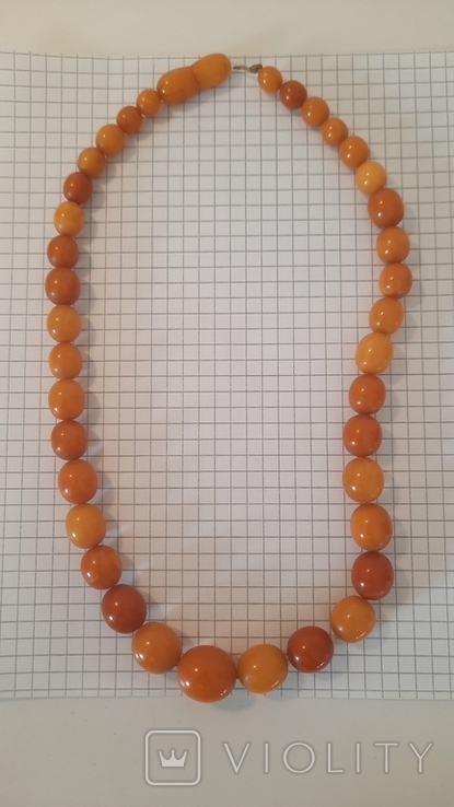 Beads natural amber Königsberg. Until 1940 The first half of the 20th century. Length 47 cm., photo number 2