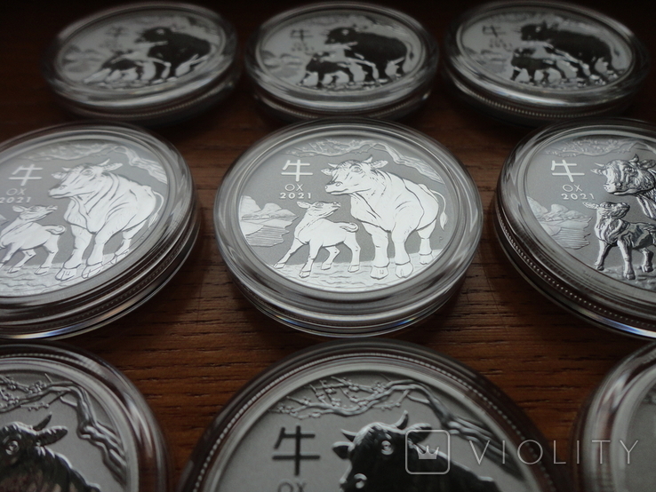 Монета Год быка 2021 Серебро 999 пробы 1/2 унции Австралия, фото №3