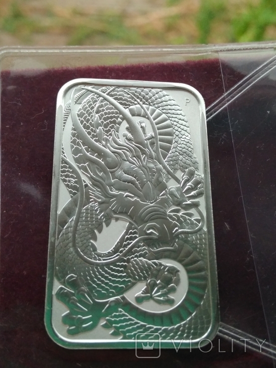 Австралия 2021 дракон серебро 999 унция 1 доллар Прямоугольная китайский фен шуй