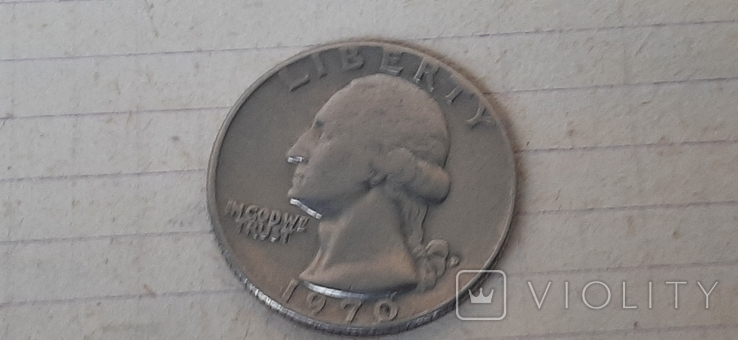 25 центов США , quarter dollar USA 1970., фото №2