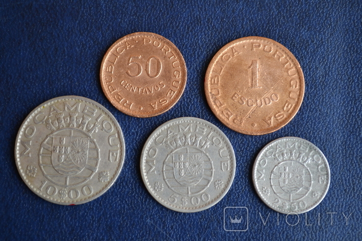 Монеты Мозамбик, Португальская колония, 57 -74 гг, 5 шт