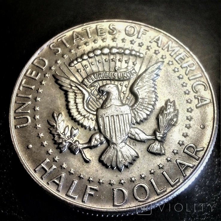 50 центов (1/2 доллара, Kennedy Half Dollar) 1968 года США,серебро., фото №3