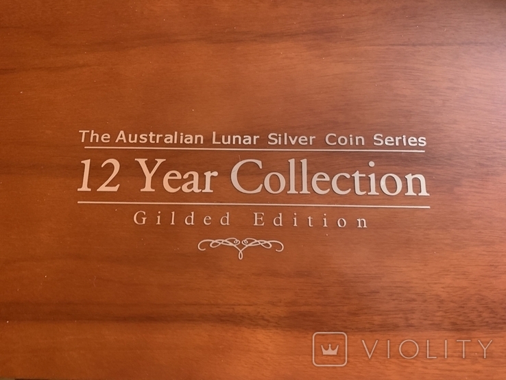 Серебряный набор Лунный календарь Австралии 1 серия серебро с позолотой, фото №6