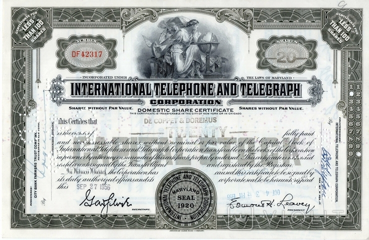 США. 1956 год. International Telephone adn Telegraph.(3), фото №2