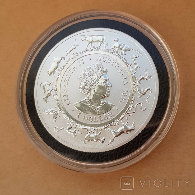 Royal Australian Mint Lunar Год Быка 2021 1 унция серебра, фото №4
