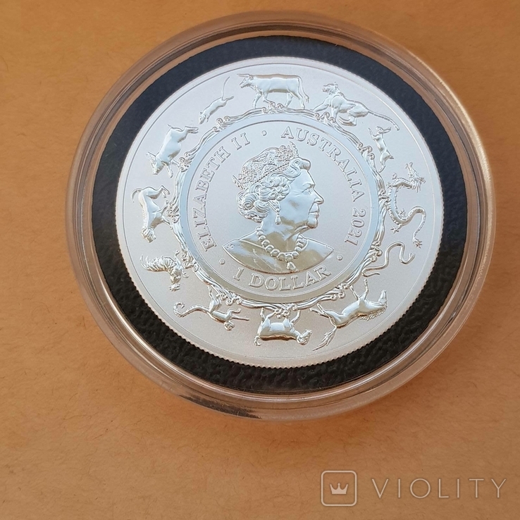 Royal Australian Mint Lunar Год Быка 2021 1 унция серебра, фото №5