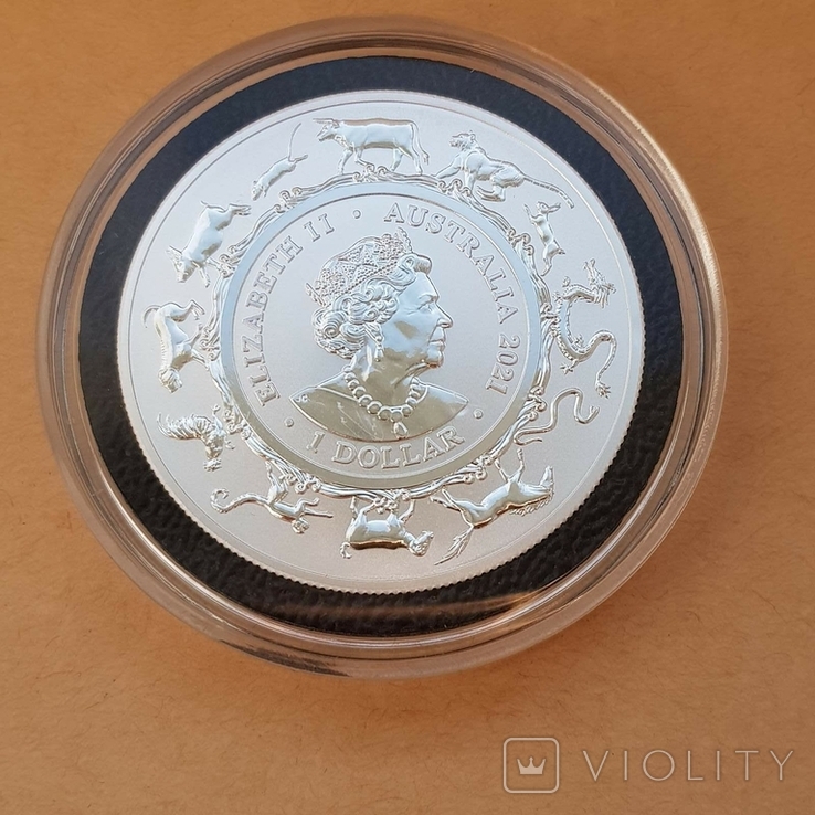 Royal Australian Mint Lunar Год Быка 2021 1 унция серебра, фото №6