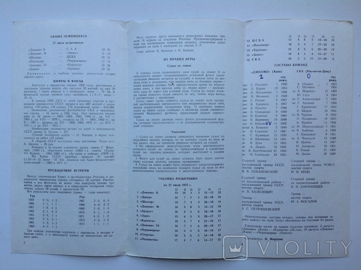 1975 Программа Футбол Динамо Киев - Зенит, СКА, фото №4