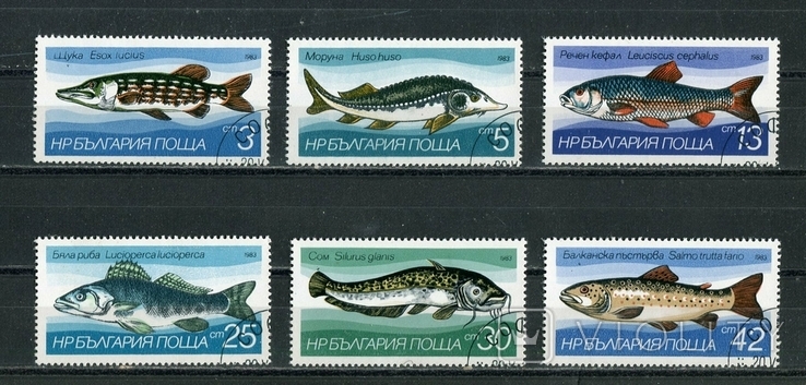 Болгария, речная фауна. 1983 г. (полная серия)