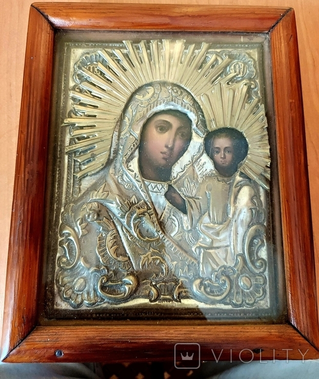 Икона Богородицы в окладе, фото №2