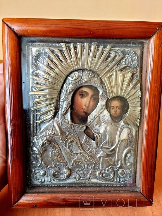 Икона Богородицы в окладе, фото №8