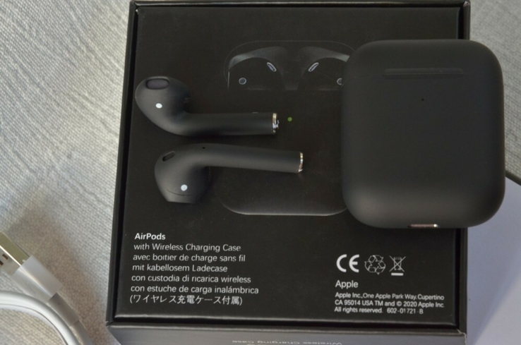 Черные AirPods with Wireless Charging case MRXJ2 lux copy, фото №5