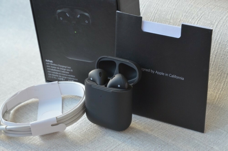Черные AirPods with Wireless Charging case MRXJ2 lux copy, фото №8