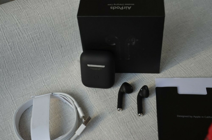 Черные AirPods with Wireless Charging case MRXJ2 lux copy, numer zdjęcia 11