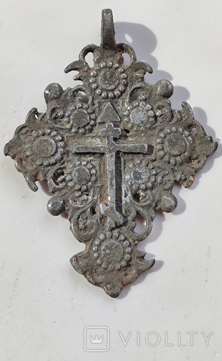 Старинный бронзовый крест ( Яблочный Спас ).