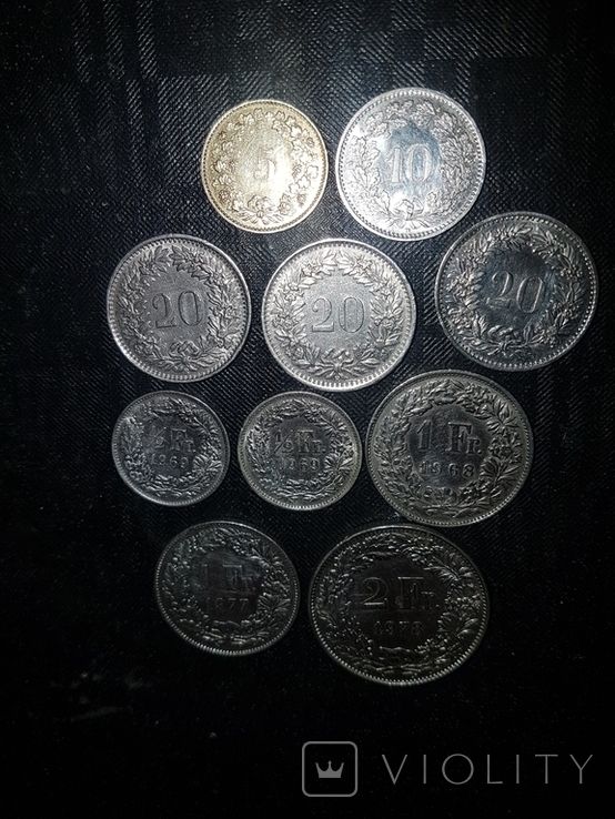 Лот монет Швейцарии,10 штук., фото №7
