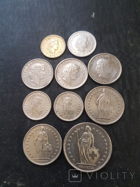 Лот монет Швейцарии,10 штук., фото №9