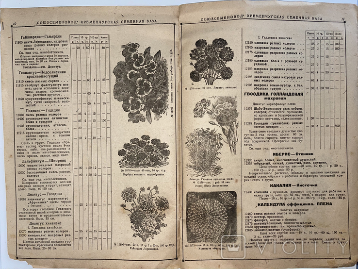 1934 Каталог семян, Кременчугская семенная база