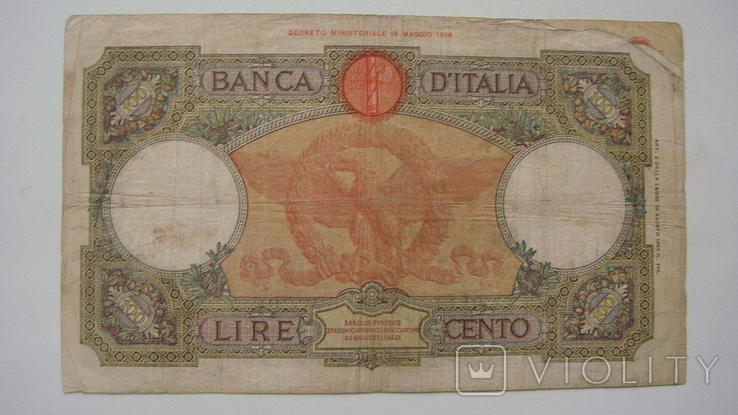 Италия 100 лир 1936, фото №3