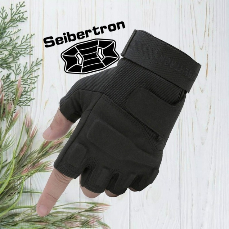Seibertron Тактические многофункциональные мужские перчатки беспалые черные XL