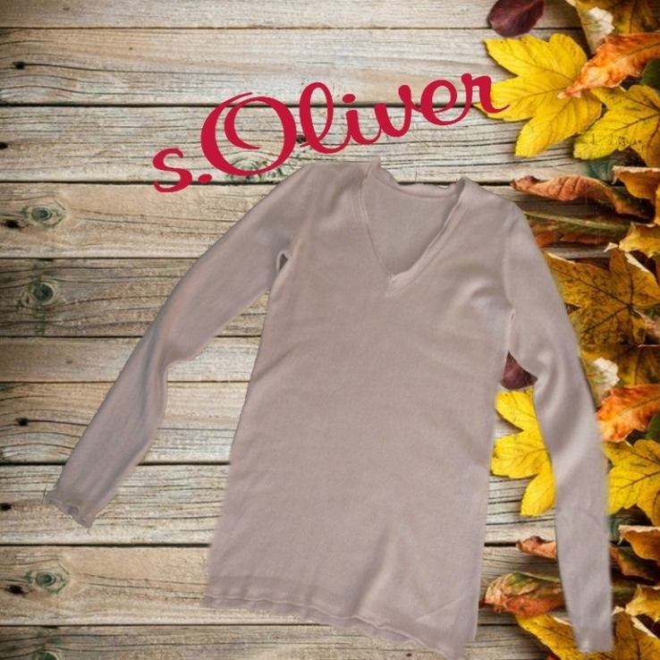 S.Oliver Кашемировый теплый удлиненный пуловер женский нежно розовый М, фото №3