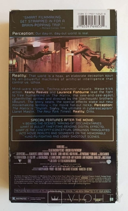 Фирменная видеокассета кинофильм МАТРИЦА (The Matrix) 1999, photo number 3