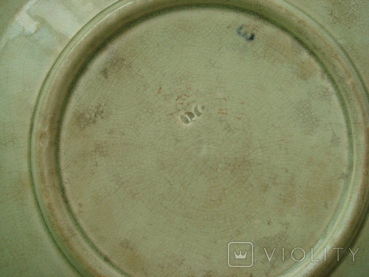 Декоративная тарелка диаметр 24,5см. Каменный Брод 1930гг., фото №7