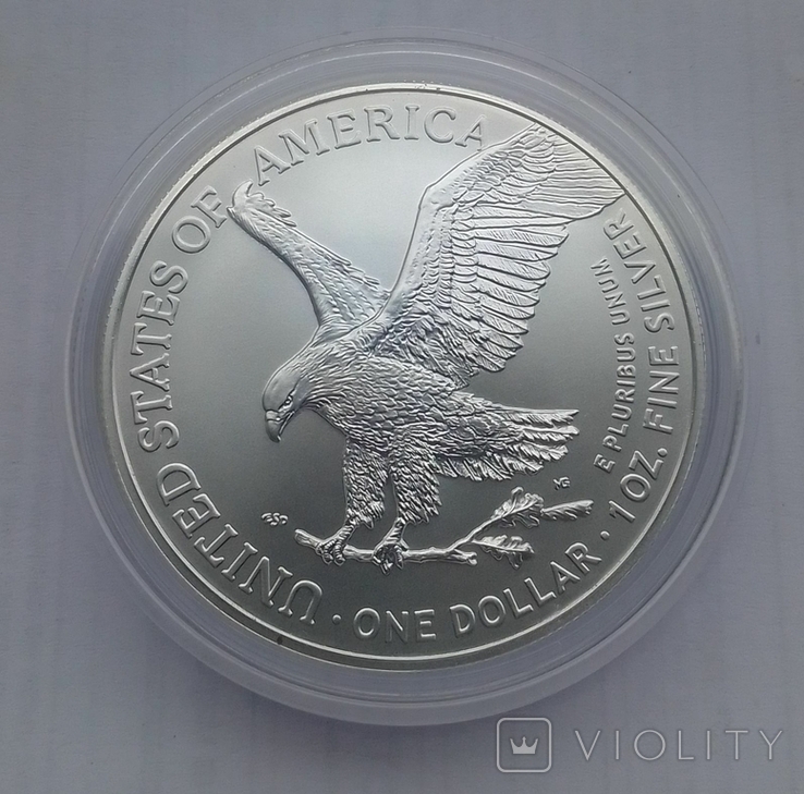 2021 г - 1 доллар США,унция серебра в капсуле