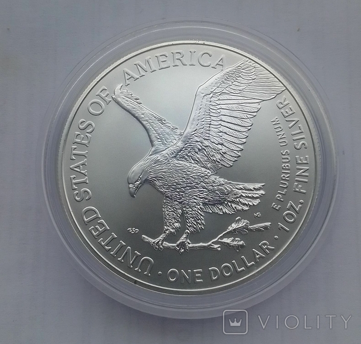 2021 г - 1 доллар США,унция серебра в капсуле, photo number 4
