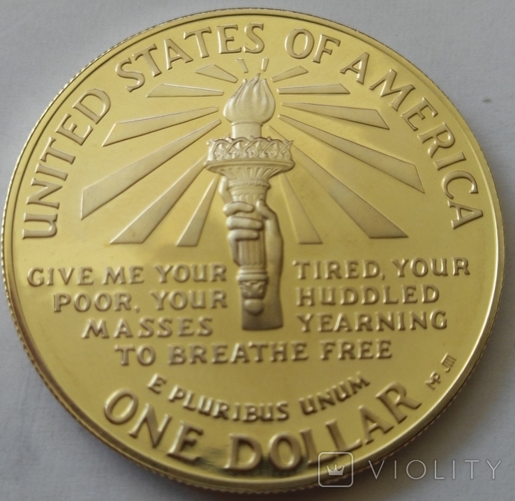 1 Доллар 1986 год 100 лет Статуе Свободы, США, Proof, Серебро, фото №3