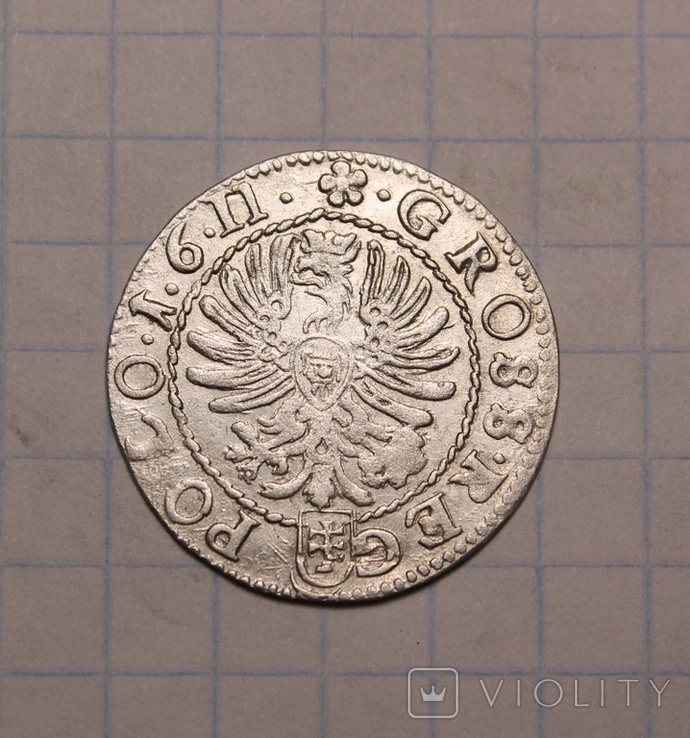 Коронный грош 1611 год., фото №2