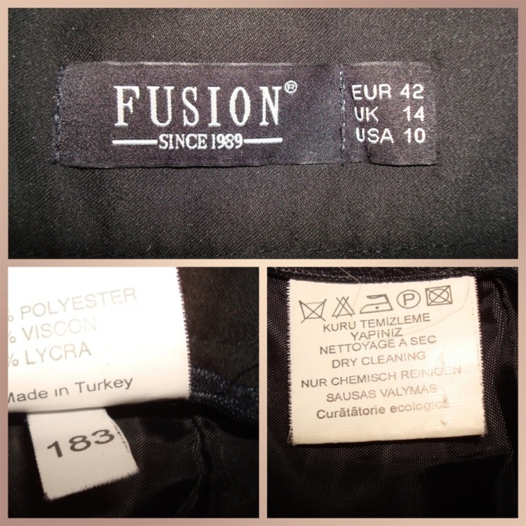 Fusion Стильная красивая офисная юбка черная с атласным ремешком 42 Турция, numer zdjęcia 9