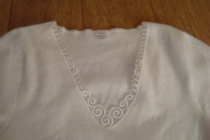 Angora Супер теплая термо футболка женская молочная на наш 50, фото №6
