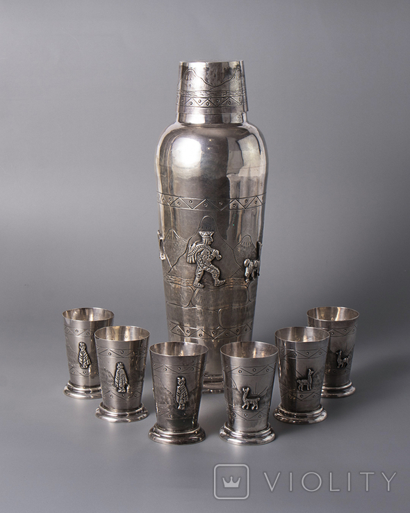 Роскошный серебрянный набор "Мечта бармена". Серебро Sterling 925, фото №2
