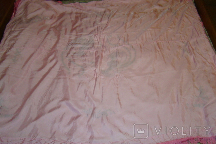 Bedspread silk embroidery Vietnam 200 x 162 cm, bought in the 1970s, photo number 10