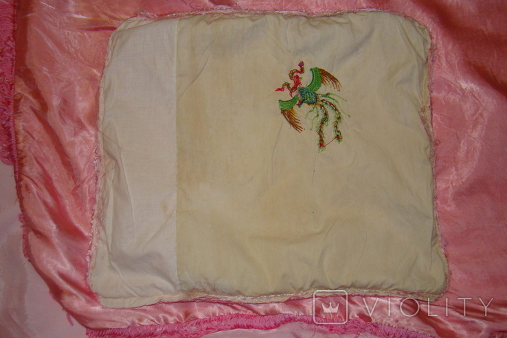 Bedspread silk embroidery Vietnam 200 x 162 cm, bought in the 1970s, photo number 12