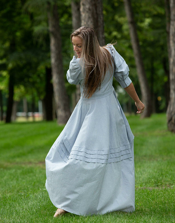 Сукня жіноча Шик льон блакитний, фото №4
