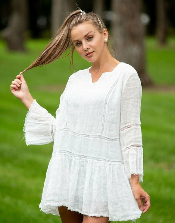 Сукня жіноча льон білий, фото №2