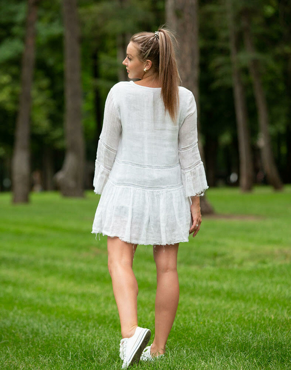 Сукня жіноча льон білий, фото №4