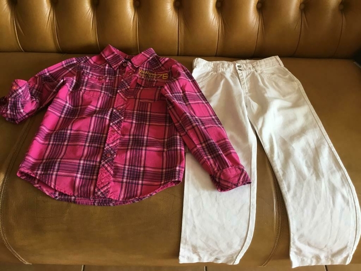 Комплект: брюки лён Mothercare, рубашка, р.128, photo number 6