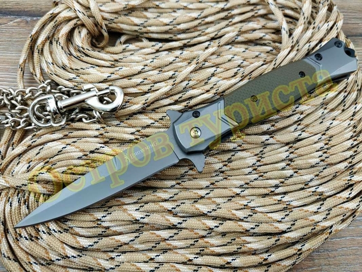 Нож выкидной Browning FA52 green, фото №3