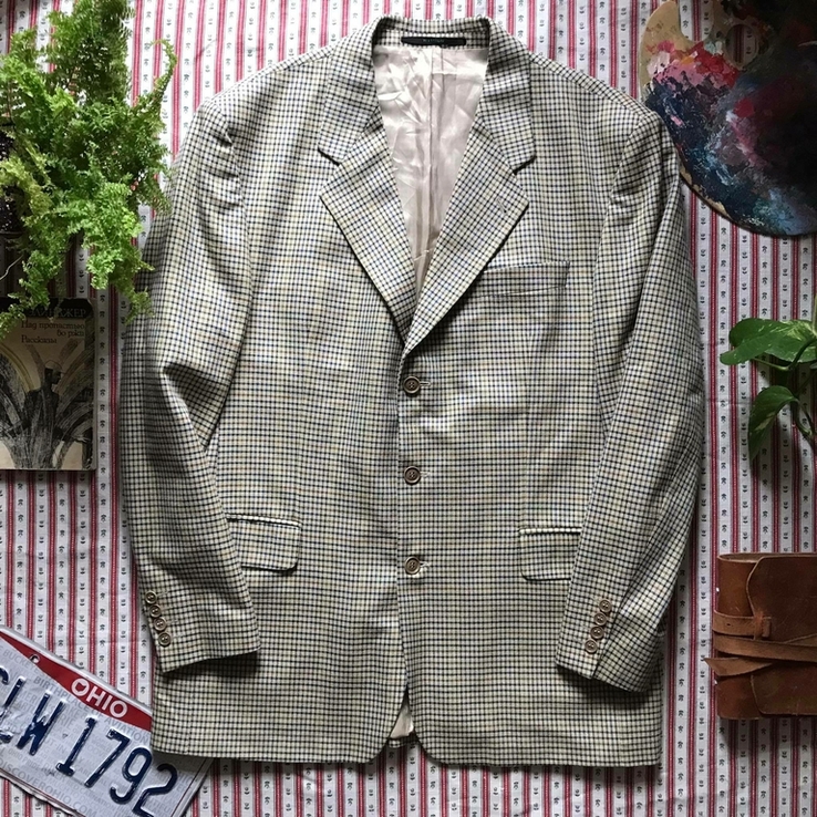 Шикарный стильный пиджак в клетку шерсть винтаж ретро Westbury размер 54