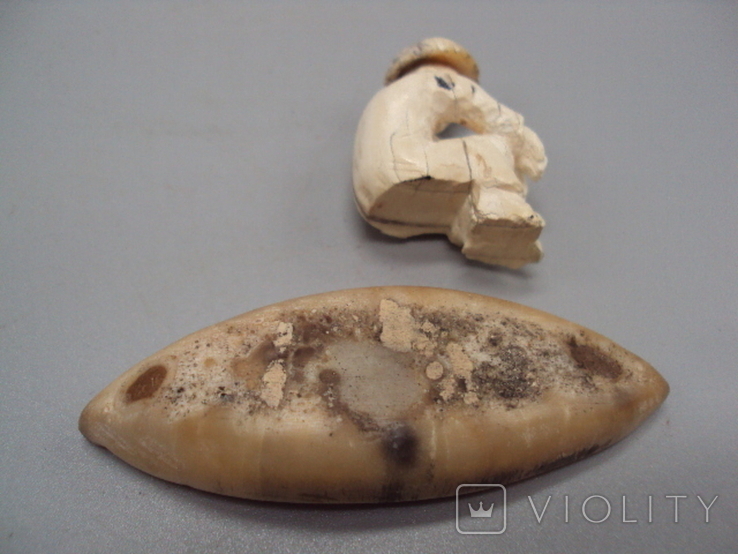 Миниатюра мудрец в лодке нэцкэ экимон кость бивень мамонта 37,49 г, фото №11