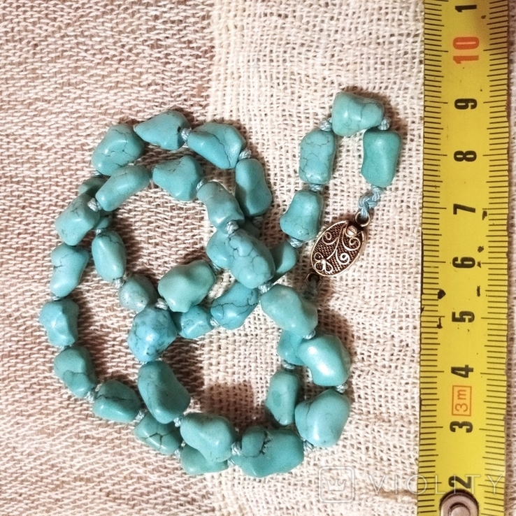 Beads Necklace Natural Turquoise Silver Export China, photo number 5