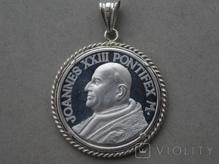 Срібний медальйон JOANNES XXlll PONTIFEX M., фото №2