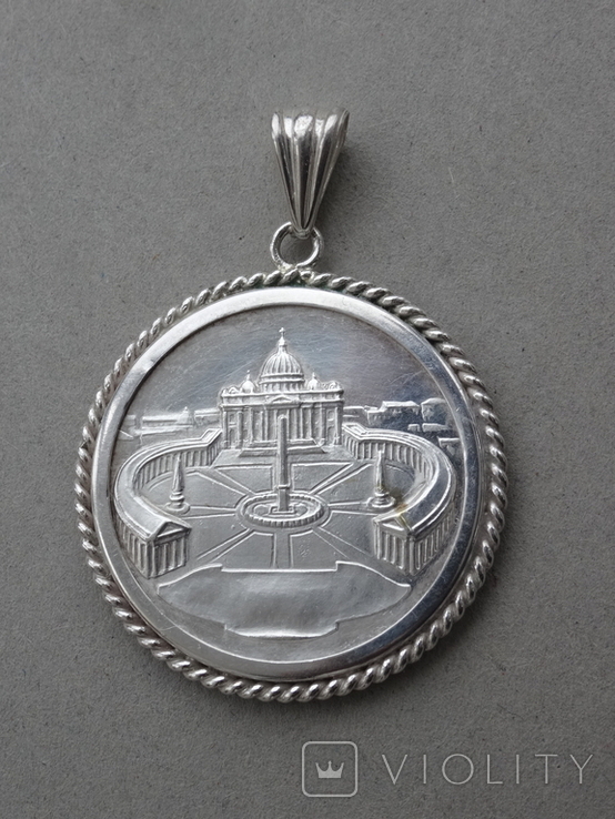Срібний медальйон JOANNES XXlll PONTIFEX M., фото №8